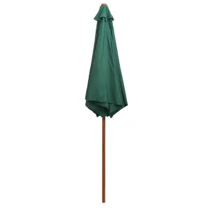 Berkfield Parasol 270x270 cm Wooden Pole Green