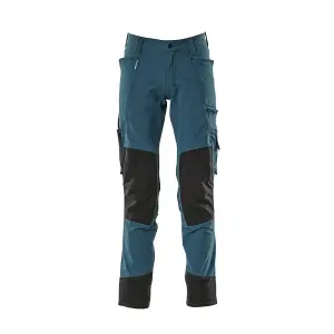 Mascot Advanced Stretch Trousers with Kneepad Pockets - Dark Petroleum   (44.5) (Leg Length - Regular)