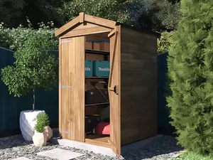 Dunster House Tool Shed 1.2m x 1.2m Pressure Treated Wooden Garden Outdoor Storage Overlord Apex