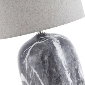 Marble Effect Ceramic Table Lamp Base with Gloss Glazing and Satin Nickel Trim