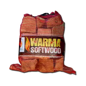 1 x 25L Net Warma Softwood Kiln Dried Firewood Pizza Oven Chimenea Open Fires Stove Log Burners