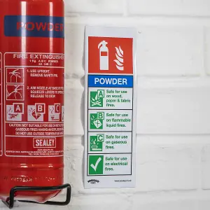 Sealey Safe Conditions Sign Powder Fire Extinguisher Self-Adhesive Vinyl SS52V1