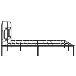 Berkfield Metal Bed Frame without Mattress with Headboard Black 193x203cm