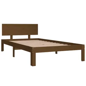 Berkfield Bed Frame Honey Brown Solid Wood Pine 100x200 cm