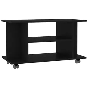 Berkfield TV Cabinet with Castors Black 80x40x40 cm Engineered Wood