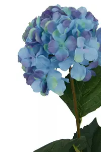 Fiori 74cm Hydrangea Stem Blue Flower Artificial Plant Foliage