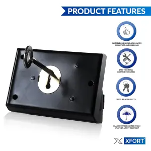 XFORT Rim Deadlock, Surface Mounted Rim Dead Lock with Key Operated Deadbolt