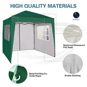 MCC Direct 2X2 Pop up Green Gazebo with Sides