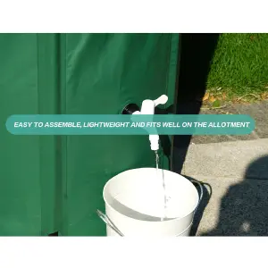 Collapsible 250L PVC Garden Water Butt Portable Tank with Zipped Lid Drain Tap