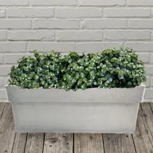 Primrose Zinc Edge Trough Outdoor Garden Planter in Silver Medium 60cm