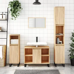 Berkfield Bathroom Cabinet Sonoma Oak 80x33x60 cm Engineered Wood