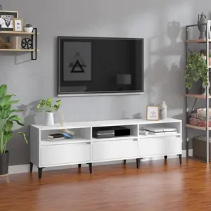 Berkfield TV Cabinet White 150x30x44.5 cm Engineered Wood