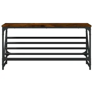 Shoe Rack Smoked Oak 90x30x45 cm Engineered Wood