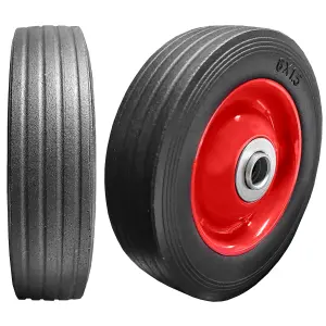 Pack of 2 6" Solid Wheels for Sack Truck / Trolly / Cart 6 Inch Wheels 12mm Roller Bearings