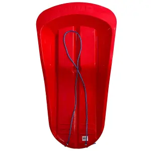 1 Red Plastic Heavy Duty Outdoor Snow Sledge Toboggan Sleigh Bobsleigh