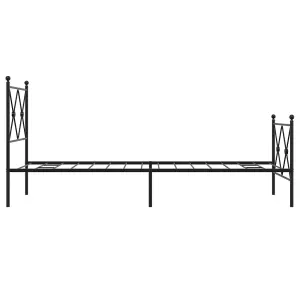 Berkfield Metal Bed Frame without Mattress with Footboard Black 75x190cm