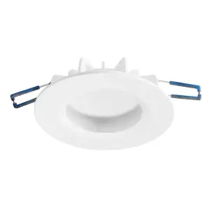 Luminosa Hide Integrated LED 1 Light Recessed Downlight Matt White IP44 - Cool White