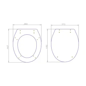 Exbury Grey Ash Standard Soft close Wooden Toilet seat