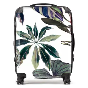 Watercolor Tropical Leaf Suitcase - Large