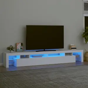 Berkfield TV Cabinet with LED Lights White 260x36.5x40 cm