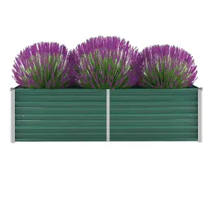 Berkfield Garden Raised Bed Galvanised Steel 160x40x45 cm Green