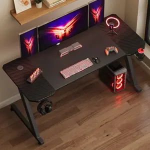 Ergonomic Gaming Computer Desk Black / 75cm H x 140cm W x 60cm D