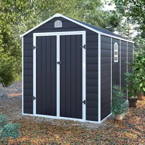 BillyOh Ashford Apex Plastic Garden Storage Shed Including Foundation Kit Grey - 8 x 6