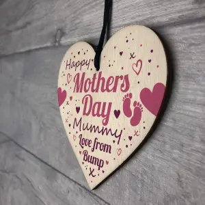 Red Ocean Mothers Day Gift For Mummy To Be From Bump Gifts Wooden Heart Mummy To Be Card Keepsake