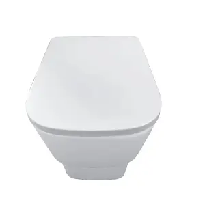 SunDaze Modern Bathroom Back to Wall Toilet Short Projection Pan Soft Closing UF Seat White