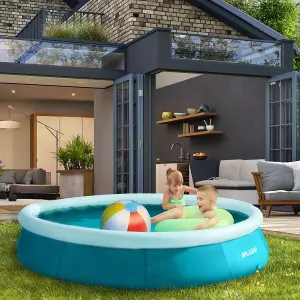 SPLASH AquaRing Inflatable Round Pool - 10ft, Lightweight, Durable, Easy Inflation & Drainage