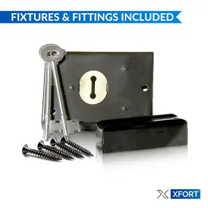 XFORT Rim Deadlock, Surface Mounted Rim Dead Lock with Key Operated Deadbolt