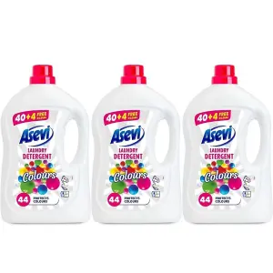 Asevi Laundry Detergent Liquid Colours 44 Washes 2376ML Pack of 3