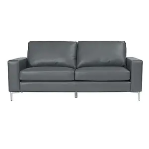 Baltic Faux Leather 3 Seater Sofa In Dark Grey