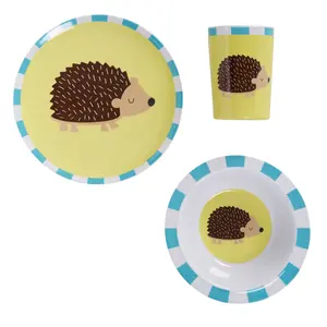 Interiors by Premier Vibrant Kids Harry Hedgehog Dinner Set, Durable Children Dining Set, Compact Harry Hedgehog Dining Set