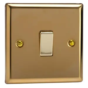 Varilight 1-Gang 10A Intermediate Rocker Switch Polished Brass