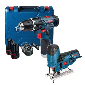 Bosch GSB 120-LI 12v Combi Hammer Drill 2 Speed 2x2ah + GWS 12v-70 Jigsaw