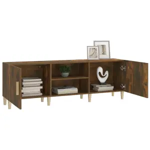 Berkfield TV Cabinet Smoked Oak 150x30x50 cm Engineered Wood