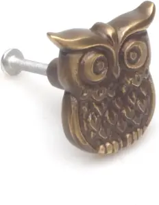 Castelion Aged Brass Owl Cabinet Knob