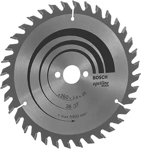 Bosch Professional Optiline Wood Circular Saw Blade - 160 x 20/16 x 2.6mm, 36 Teeth