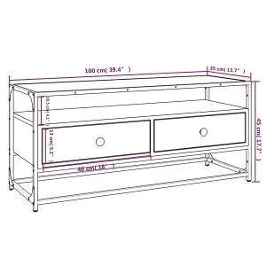 Berkfield TV Cabinet Brown Oak 100x35x45 cm Engineered Wood