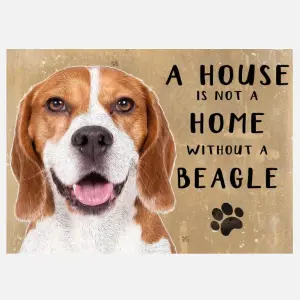 20cm metal Beagle 'A House is not a Home' hanging sign