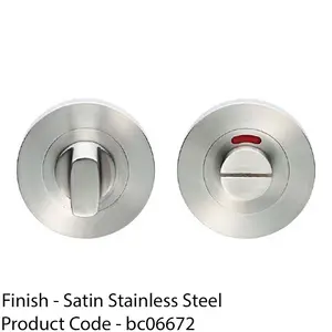 Round Thumbturn Door Lock and Coin Release With Indicator Satin Stainless Steel