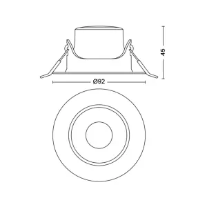 Philips LED Impala WarmGlow Functional Downlight Black