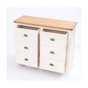 Cosenza 6 Drawer Chest of Drawers Brass Cup Handle