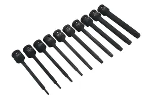 Laser Tools 8706 10pc Extra Long Impact Torx/Star Bit Set 1/2" Drive