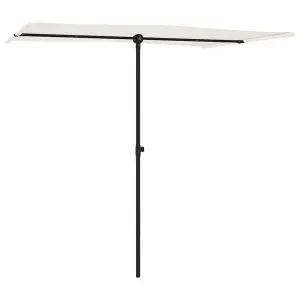 Berkfield Outdoor Parasol with Aluminium Pole 2x1.5 m Sand White