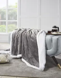 Penguin Home Reversible Microfiber Sherpa Flannel Throw Blanket