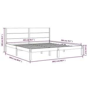 Berkfield Bed Frame White Solid Wood Pine 200x200 cm