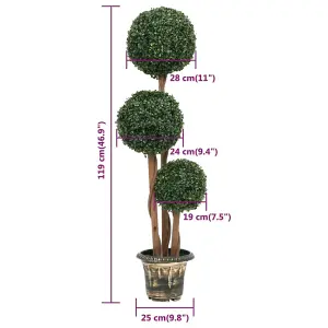 Artificial Boxwood Plant with Pot Ball Shaped Green 119 cm