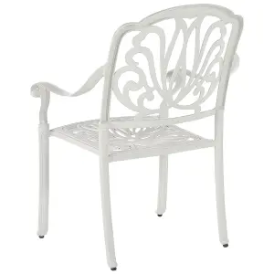 Set of 4 Garden Chairs with Cushions ANCONA Metal White